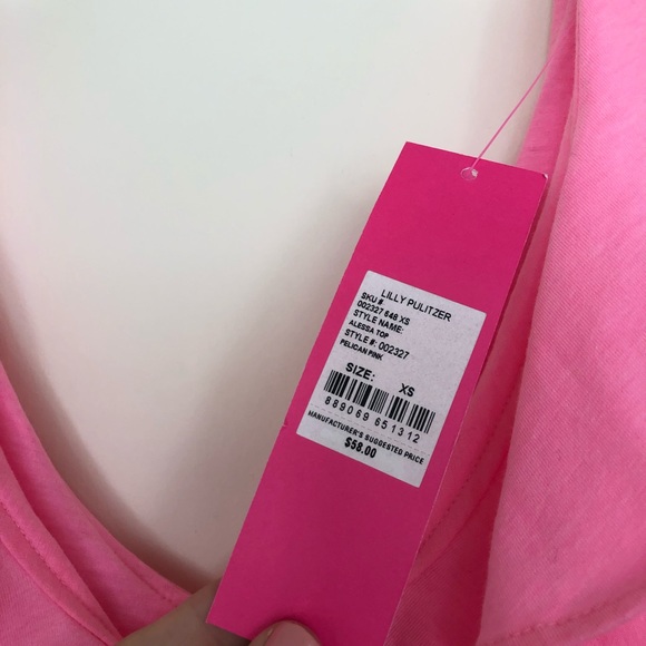 Lilly Pulitzer Hot Pink Ruffle Top // New With Tags NWT - Picture 4 of 7
